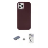 iPhone 12 Pro Max Kılıf Çekirdek Çizgi - Şeffaf Uv Polymer Nano Ekran Koruyucu + Renkli Kamera Lens Koruma Cam - YL