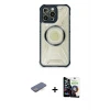 iPhone 12 Pro Max Kılıf Kutup Modern - Şeffaf Temperli Cam Ekran Koruyucu + Renkli Kamera Lens Koruma Cam - MI