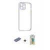 iPhone 12 Pro Max Kılıf Nova Asil Özel Seri - Siyah Polymer Nano Ekran Koruyucu + Renkli Kamera Lens Koruma Cam - MI