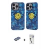 iPhone 12 Pro Max Kılıf Nova Doku Koleksiyonu - Şeffaf Uv Polymer Nano Ekran Koruyucu + Renkli Kamera Lens Koruma Cam - YL