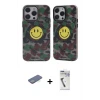 iPhone 12 Pro Max Kılıf Nova Doku Koleksiyonu - Şeffaf Uv Polymer Nano Ekran Koruyucu + Renkli Kamera Lens Koruma Cam - YL