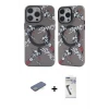 iPhone 12 Pro Max Kılıf Nova Doku Koleksiyonu - Şeffaf Uv Polymer Nano Ekran Koruyucu + Renkli Kamera Lens Koruma Cam - YL