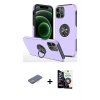 iPhone 12 Pro Max Kılıf Odak Form Prime - Şeffaf Temperli Cam Ekran Koruyucu + Renkli Kamera Lens Koruma Cam - PE