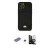 iPhone 12 Pro Max Kılıf Vadi Çizgi Prime - Şeffaf Temperli Cam Ekran Koruyucu + Renkli Kamera Lens Koruma Cam - MI
