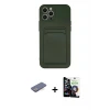 iPhone 12 Pro Max Kılıf Vadi Çizgi Prime - Şeffaf Temperli Cam Ekran Koruyucu + Renkli Kamera Lens Koruma Cam - MI