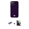 iPhone 12 Pro Max Kılıf Vadi Çizgi Prime - Şeffaf Temperli Cam Ekran Koruyucu + Renkli Kamera Lens Koruma Cam - MI