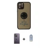 iPhone 12 Pro Max Kılıf Yörünge Çizgi - Siyah Joko Magic 5D Cam + Neon Fosforlu Kamera Lens - BZ