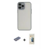 iPhone 13 Pro Max Kılıf Ahenk Çizgi Serisi - Siyah 6D Mat Seramik Hayalet Nano Ekran Koruyucu + Renkli Kamera Lens Koruma Cam - PE