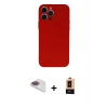iPhone 13 Pro Max Kılıf Ahenk Serisi - Şeffaf Maxco Cam Ekran Koruyucu + Pers Alüminyum Kamera Lens - GI