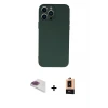 iPhone 13 Pro Max Kılıf Ahenk Serisi - Şeffaf Maxco Cam Ekran Koruyucu + Pers Alüminyum Kamera Lens - GI