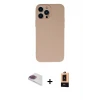 iPhone 13 Pro Max Kılıf Ahenk Serisi - Şeffaf Maxco Cam Ekran Koruyucu + Pers Alüminyum Kamera Lens - GI