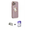 iPhone 13 Pro Max Kılıf İz Form Serisi - Siyah Bilvis 5in1 3D Magic Cam Ekran Koruyucu + Rainbow Kamera Lens Koruma Cam - REGD