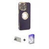 iPhone 13 Pro Max Kılıf İz Form Serisi - Siyah Bilvis 5in1 3D Magic Cam Ekran Koruyucu + Rainbow Kamera Lens Koruma Cam - REGD
