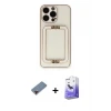 iPhone 13 Pro Max Kılıf Kozmos Minimal Prime - Siyah Bilvis 5in1 5D Magic Hayalet Cam Ekran Koruyucu + Metal Kamera Lens Koruma Cam - KI