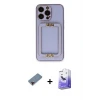 iPhone 13 Pro Max Kılıf Kozmos Minimal Prime - Siyah Bilvis 5in1 5D Magic Hayalet Cam Ekran Koruyucu + Metal Kamera Lens Koruma Cam - KI