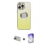 iPhone 13 Pro Max Kılıf Kutup Yansıma Özel Seri - Siyah Bilvis 5in1 3D Magic Cam Ekran Koruyucu + Rainbow Kamera Lens Koruma Cam - MR