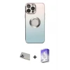iPhone 13 Pro Max Kılıf Kutup Yansıma Özel Seri - Siyah Bilvis 5in1 3D Magic Cam Ekran Koruyucu + Rainbow Kamera Lens Koruma Cam - MR