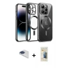 iPhone 13 Pro Max Kılıf Nova Işık Özel Seri - Siyah 6D Mat Seramik Hayalet Nano Ekran Koruyucu + Pers Alüminyum Kamera Lens - LT