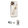 iPhone 13 Pro Max Kılıf Nova Işık Prime - Siyah Bilvis 3D Cam Ekran Koruyucu + Rainbow Kamera Lens Koruma Cam - MI