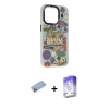 iPhone 13 Pro Max Kılıf Siluet Çizgi Koleksiyonu - Siyah Bilvis 5in1 3D Magic Cam Ekran Koruyucu + Shine Kamera Lens Koruma Cam - MI