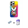 iPhone 13 Pro Max Kılıf Siluet Çizgi Koleksiyonu - Siyah Bilvis 5in1 3D Magic Cam Ekran Koruyucu + Shine Kamera Lens Koruma Cam - MI
