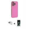 iPhone 13 Pro Max Kılıf Siluet Minimal Özel Seri - Şeffaf 360 Full Body Arka Koruyucu + Pers Alüminyum Kamera Lens - SABE