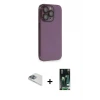 iPhone 13 Pro Max Kılıf Siluet Minimal Özel Seri - Şeffaf 360 Full Body Arka Koruyucu + Pers Alüminyum Kamera Lens - SABE