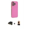 iPhone 13 Pro Max Kılıf Siluet Minimal Özel Seri - Şeffaf Maxco Cam Ekran Koruyucu + Raze Metal Kamera Lens - GD