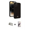 iPhone 13 Pro Max Kılıf Vadi Çizgi Prime - Siyah Bilvis 3D Mat Cam Ekran Koruyucu + Rainbow Kamera Lens Koruma Cam - REGD