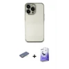iPhone 13 Pro Max Kılıf Vadi Minimal - Siyah Bilvis 5in1 5D Magic Hayalet Cam Ekran Koruyucu + Renkli Kamera Lens Koruma Cam - YL