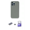 iPhone 13 Pro Max Kılıf Zirve Modern Özel Seri - Siyah Bilvis 5in1 5D Magic Hayalet Cam Ekran Koruyucu + Renkli Kamera Lens Koruma Cam - SI