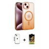 iPhone 14 Kılıf Ahenk Doku Özel Seri - Siyah Buffer Cam Ekran Koruyucu + Shine Kamera Lens - GI