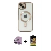 iPhone 14 Kılıf Nova Işık Özel Seri - Siyah Buffer Cam Ekran Koruyucu + Raze Metal Kamera Lens - MR