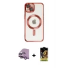 iPhone 14 Kılıf Nova Işık Özel Seri - Siyah Buffer Cam Ekran Koruyucu + Raze Metal Kamera Lens - MR