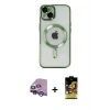 iPhone 14 Kılıf Nova Işık Özel Seri - Siyah Buffer Cam Ekran Koruyucu + Raze Metal Kamera Lens - MR
