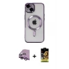 iPhone 14 Kılıf Nova Işık Özel Seri - Siyah Buffer Cam Ekran Koruyucu + Raze Metal Kamera Lens - MR