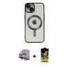 iPhone 14 Kılıf Nova Işık Özel Seri - Siyah Buffer Cam Ekran Koruyucu + Raze Metal Kamera Lens - MR