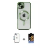 iPhone 14 Kılıf Nova Işık Özel Seri - Siyah Buffer Hayalet Cam Ekran Koruyucu + Shine Kamera Lens - MI