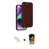 iPhone 14 Kılıf Vadi Çizgi Prime - Siyah Buffer Cam Ekran Koruyucu + Diamond Kamera Lens - SABE