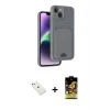 iPhone 14 Kılıf Vadi Çizgi Prime - Siyah Buffer Cam Ekran Koruyucu + Diamond Kamera Lens - SABE