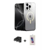 iPhone 14 Pro Max Kılıf Eksen Minimal Özel Seri - Siyah Joko 5D Cam + Raze Metal Kamera Lens - GS