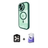 iPhone 14 Pro Max Kılıf Kıvılcım Modern Koleksiyonu - Siyah Bilvis 5in1 5D Magic Hayalet Cam Ekran Koruyucu + PVD Metal Kamera Lens - TU