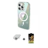 iPhone 14 Pro Max Kılıf Odak Modern Serisi - Siyah Buffer Cam Ekran Koruyucu + Band Metal Kamera Lens - GS