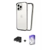 iPhone 14 Pro Max Kılıf Pusula Asil Koleksiyonu - Siyah Bilvis 5in1 3D Magic Cam Ekran Koruyucu + Raze Metal Kamera Lens - GS