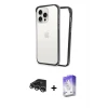 iPhone 14 Pro Max Kılıf Pusula Asil Koleksiyonu - Siyah Bilvis 5in1 3D Magic Cam Ekran Koruyucu + Raze Metal Kamera Lens - GS