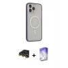 iPhone 14 Pro Max Kılıf Siluet Işık Koleksiyonu - Siyah Bilvis 5in1 3D Magic Cam Ekran Koruyucu + Raze Metal Kamera Lens - GD