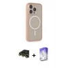 iPhone 14 Pro Max Kılıf Siluet Işık Koleksiyonu - Siyah Bilvis 5in1 3D Magic Cam Ekran Koruyucu + Raze Metal Kamera Lens - GD