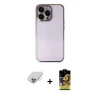 iPhone 14 Pro Max Kılıf Vadi Minimal - Siyah Buffer Cam Ekran Koruyucu + Band Metal Kamera Lens - GS