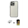 iPhone 14 Pro Max Kılıf Vadi Minimal - Siyah Buffer Cam Ekran Koruyucu + Band Metal Kamera Lens - GS