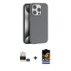 iPhone 14 Pro Max Kılıf Zirve Modern Prime - Siyah Buffer Hayalet Cam Ekran Koruyucu + Bilvis Titan Kamera Lens - GS